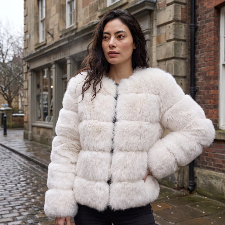 Faux fur jacket met lange mouwen