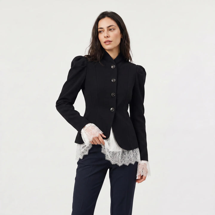 Blazer jacket met kantdetails