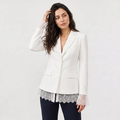 Blazer jacket met kantdetails
