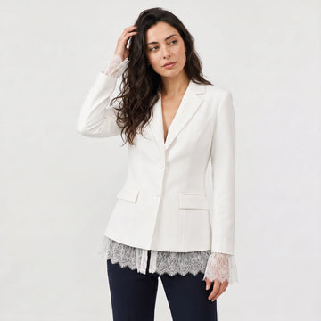 Blazer jacket met kantdetails