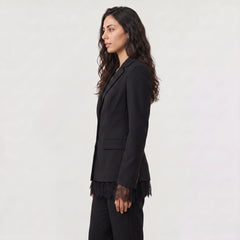 Blazer jacket met kantdetails