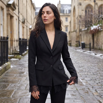 Blazer jacket met kantdetails