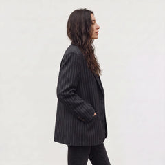 Oversized blazer met pinstripe