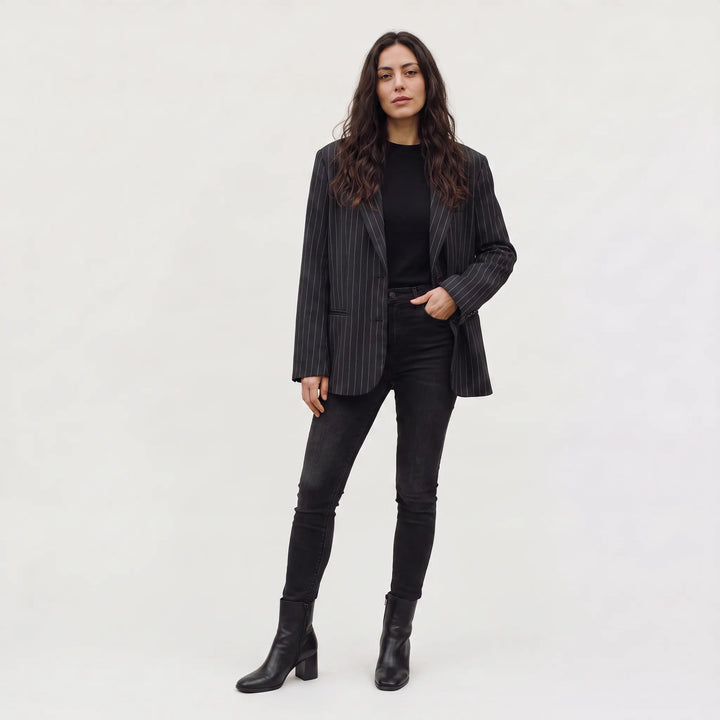 Oversized blazer met pinstripe