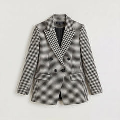 Blazer met houndstooth patroon