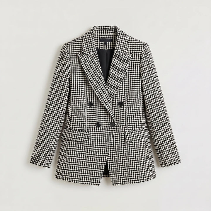 Blazer met houndstooth patroon