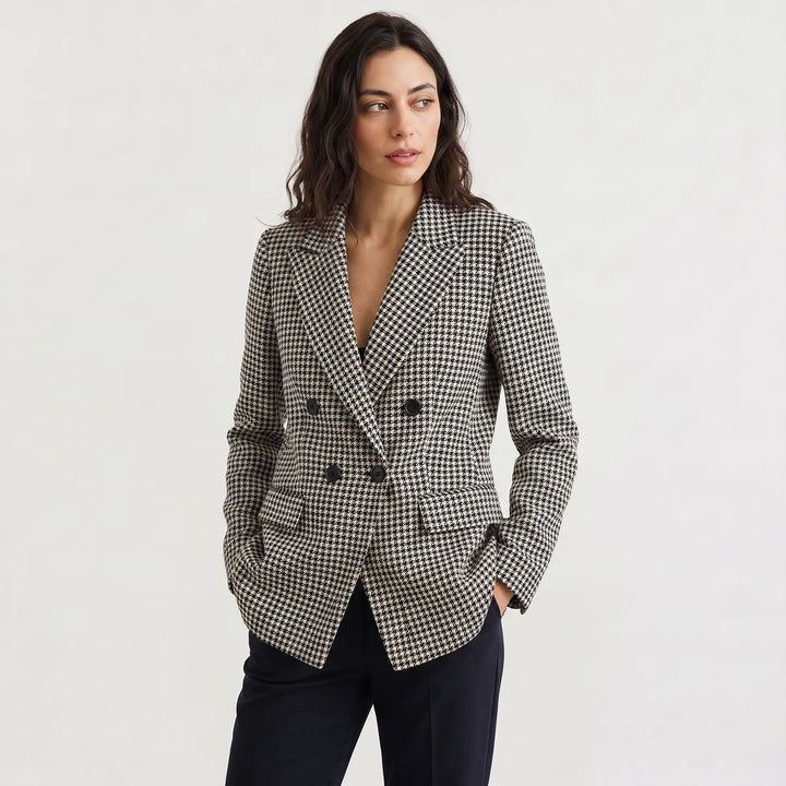 Blazer met houndstooth patroon