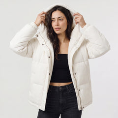 Hooded puffer jacket met fleece voering