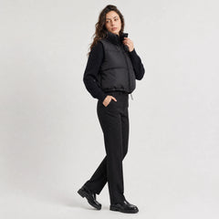 Cropped puffer gilet met kraag