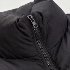 Cropped puffer gilet met kraag