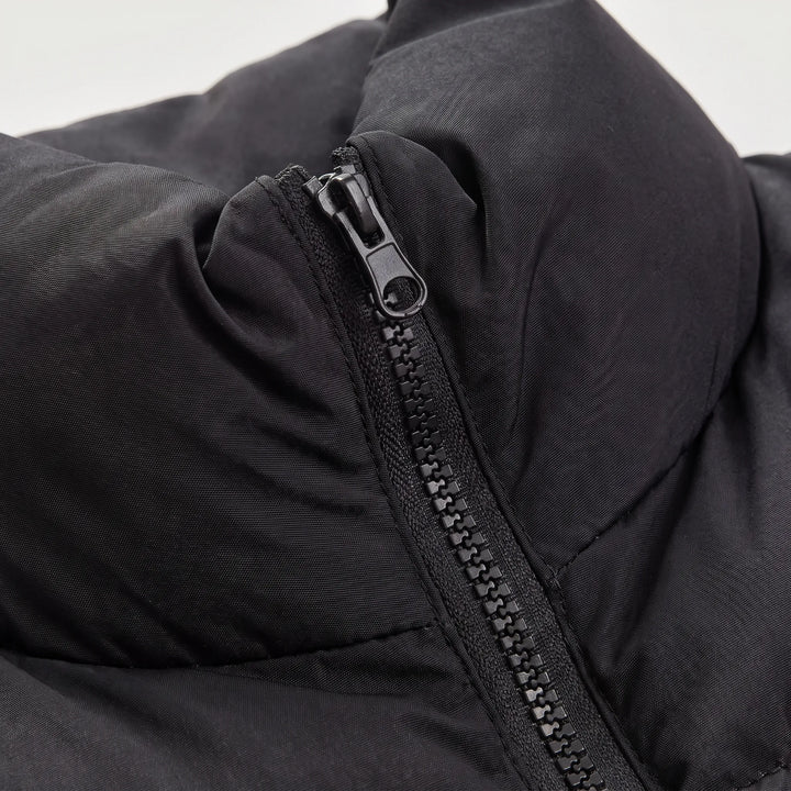 Cropped puffer gilet met kraag