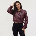 Cropped trench coat met ceintuur