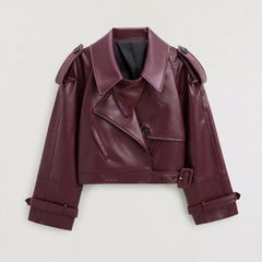 Cropped trench coat met ceintuur