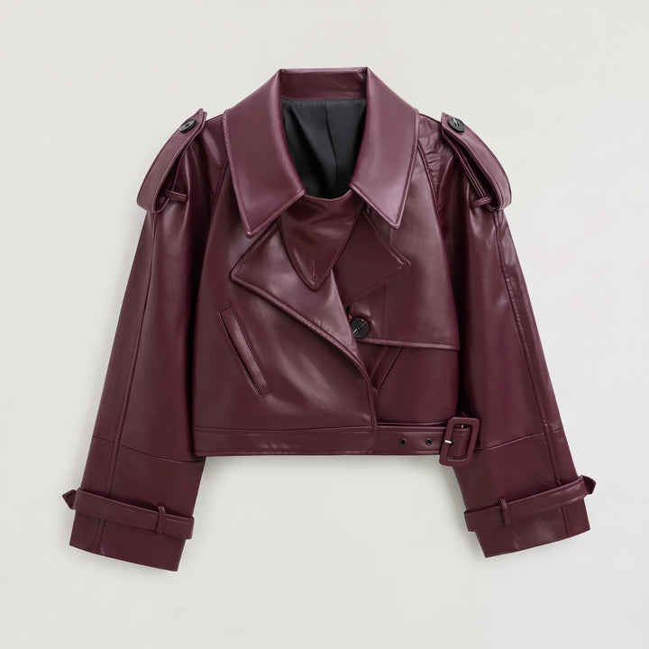 Cropped trench coat met ceintuur