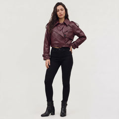 Cropped trench coat met ceintuur