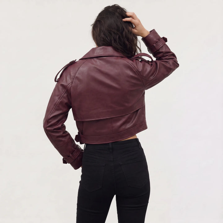 Cropped trench coat met ceintuur
