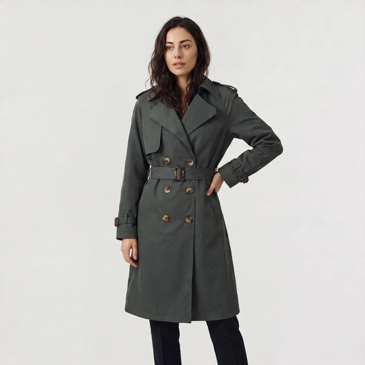 Beige trench coat met ceintuur