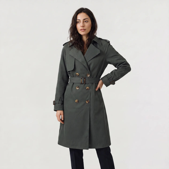 Beige trench coat met ceintuur