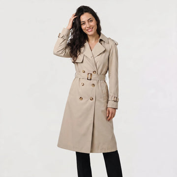 Beige trench coat met ceintuur