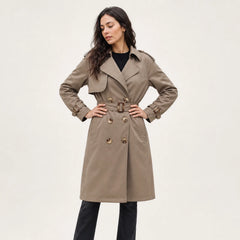 Beige trench coat met ceintuur