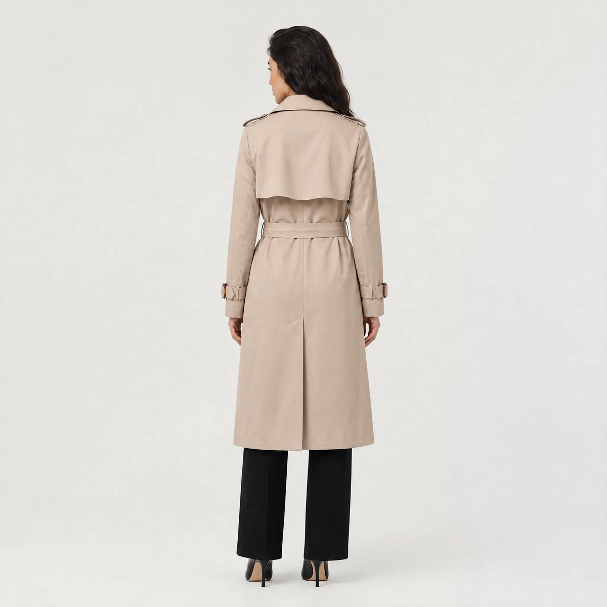 Beige trench coat met ceintuur