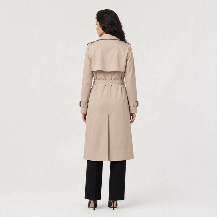 Beige trench coat met ceintuur