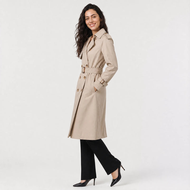 Beige trench coat met ceintuur