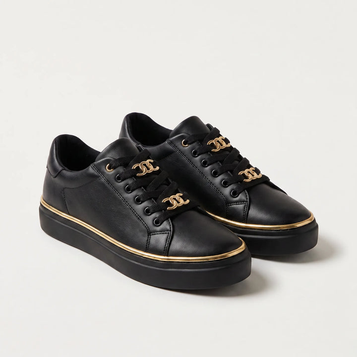 Zwarte trainers met gouden details