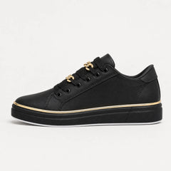 Zwarte trainers met gouden details