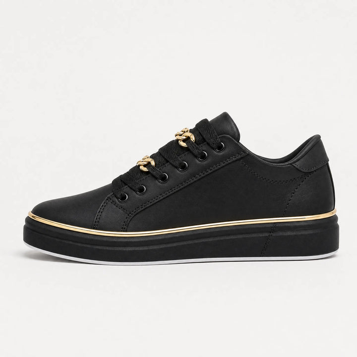 Zwarte trainers met gouden details