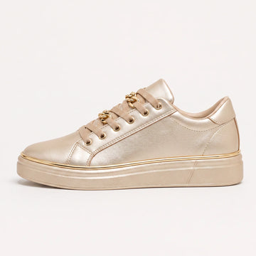 Zwarte trainers met gouden details
