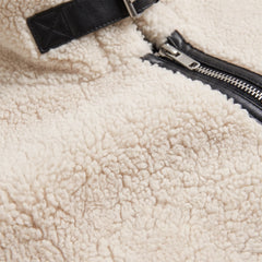 Teddy borg jacket met contrast trim