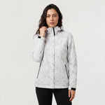Hooded jas met bladprint