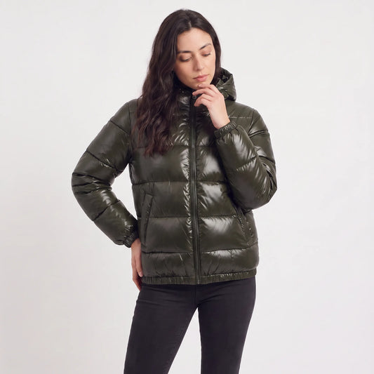 Gewatteerde puffer jas met capuchon