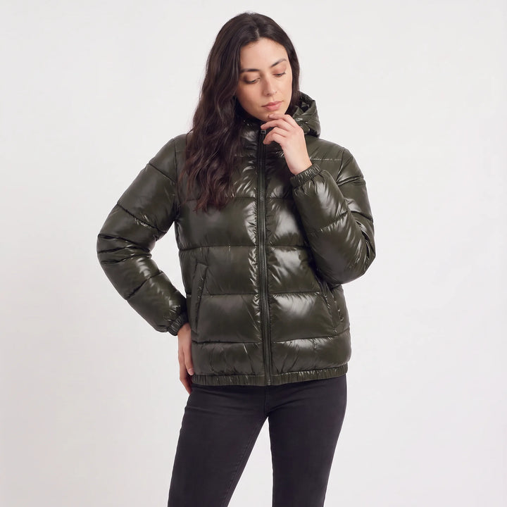 Gewatteerde puffer jas met capuchon