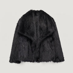 Oversized faux fur jas