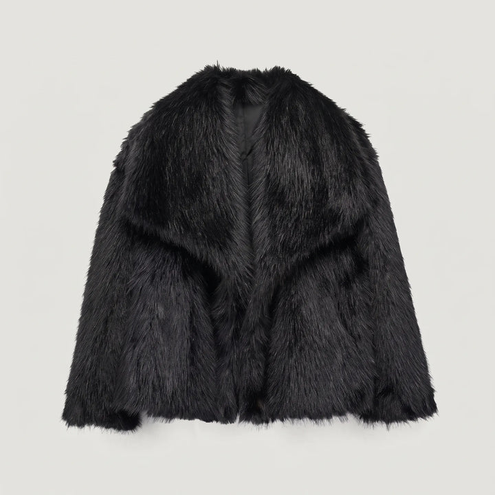 Oversized faux fur jas