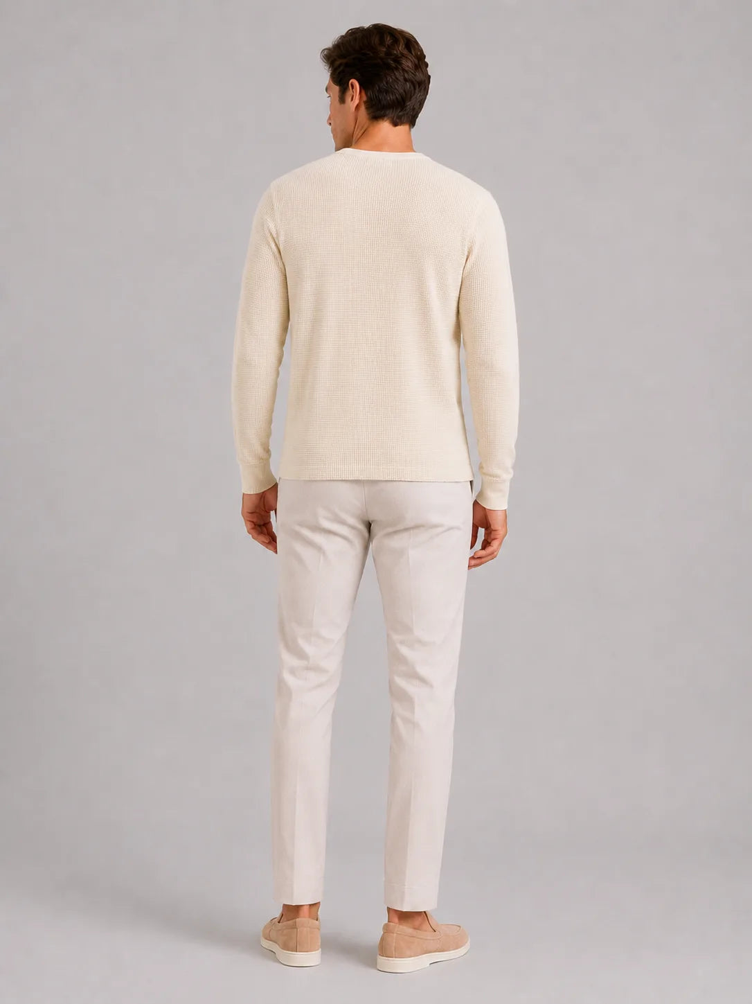 Longsleeve waffle knit shirt