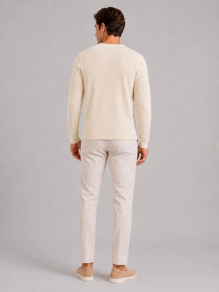 Longsleeve waffle knit shirt