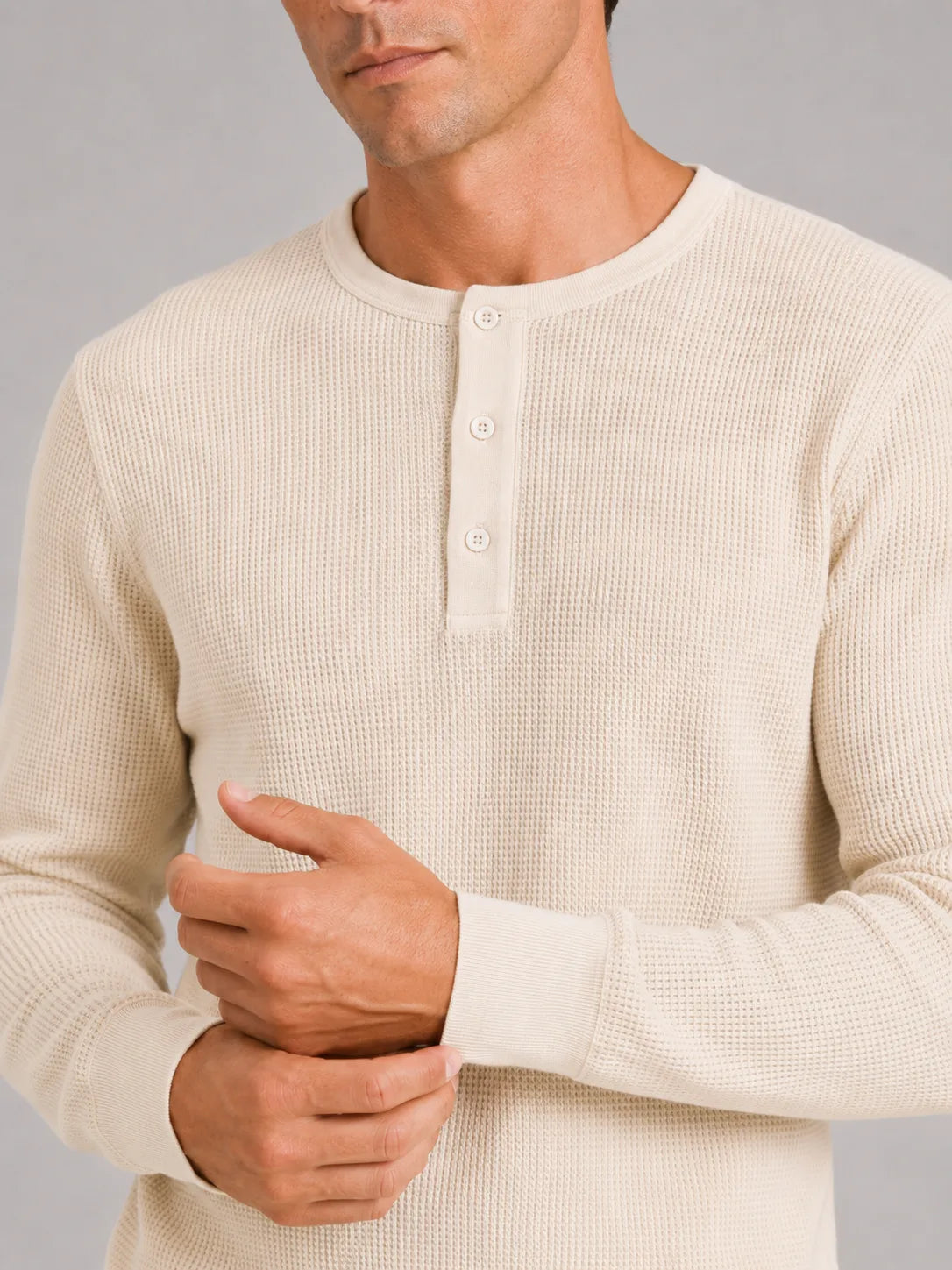 Longsleeve waffle knit shirt