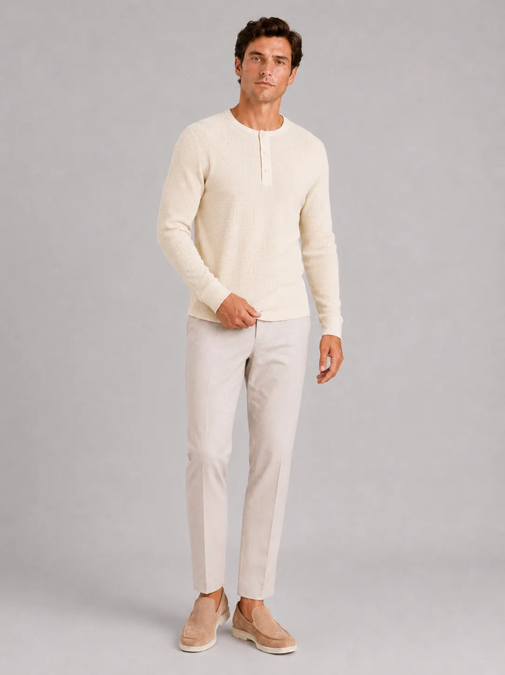 Longsleeve waffle knit shirt
