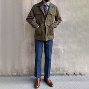 Jas met klassieke kraag en klepzakken