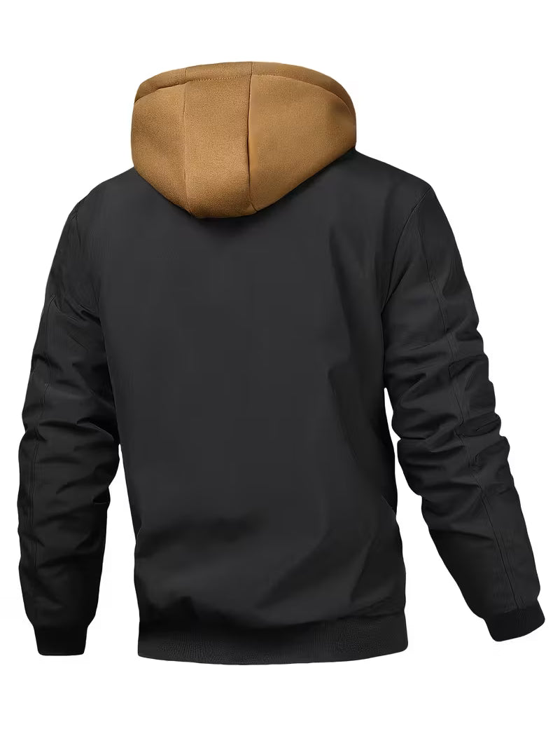 Jas met ruitpatroon en capuchon