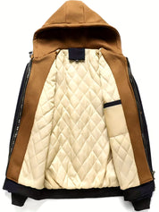 Jas met ruitpatroon en capuchon