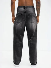 Jeans met loose straight-leg pasvorm en hoge taille