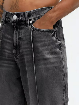 Jeans met loose straight-leg pasvorm en hoge taille