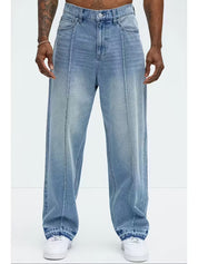 Jeans met loose straight-leg pasvorm en hoge taille