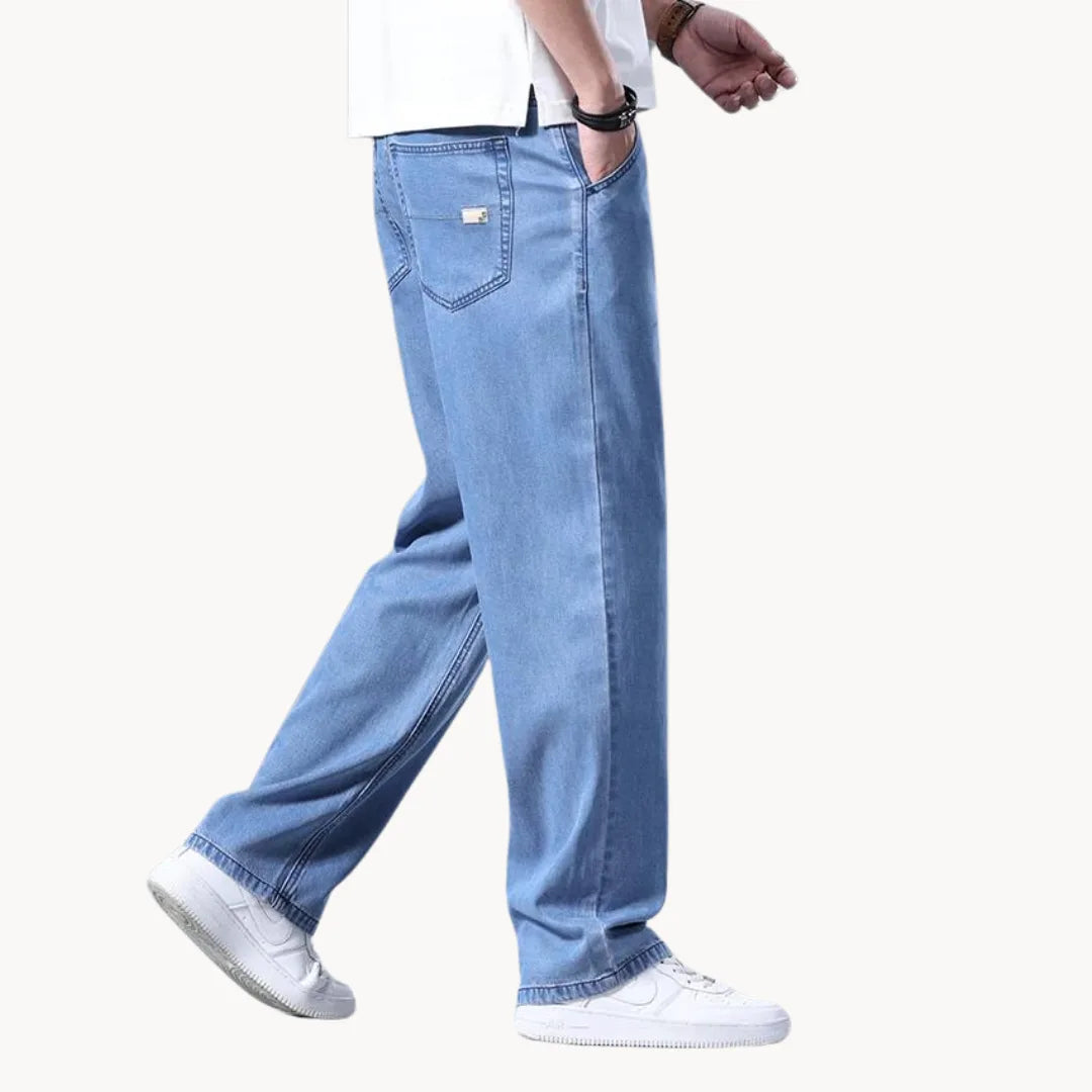 Jeans met regular fit en rechte pijp