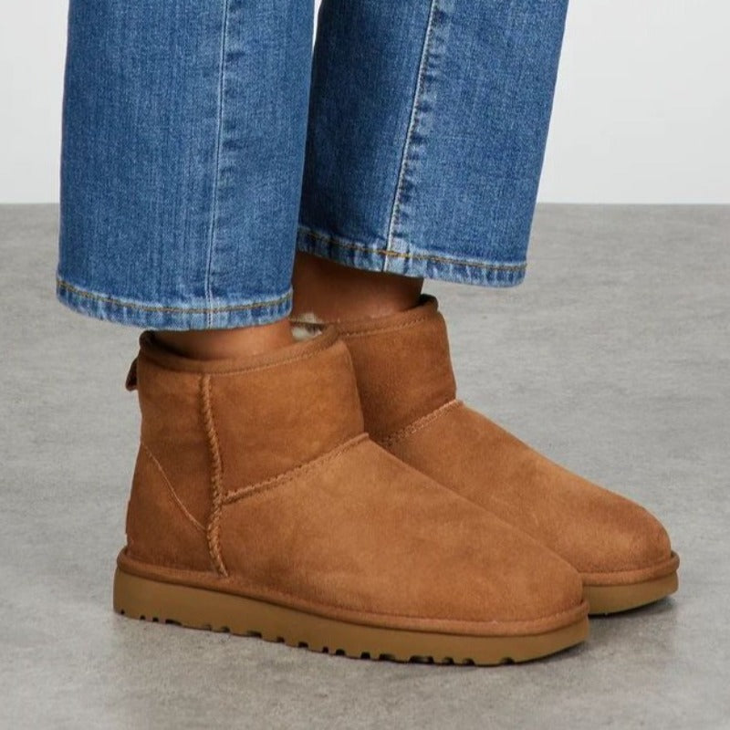 Korte laarzen met zachte kunstbont voering