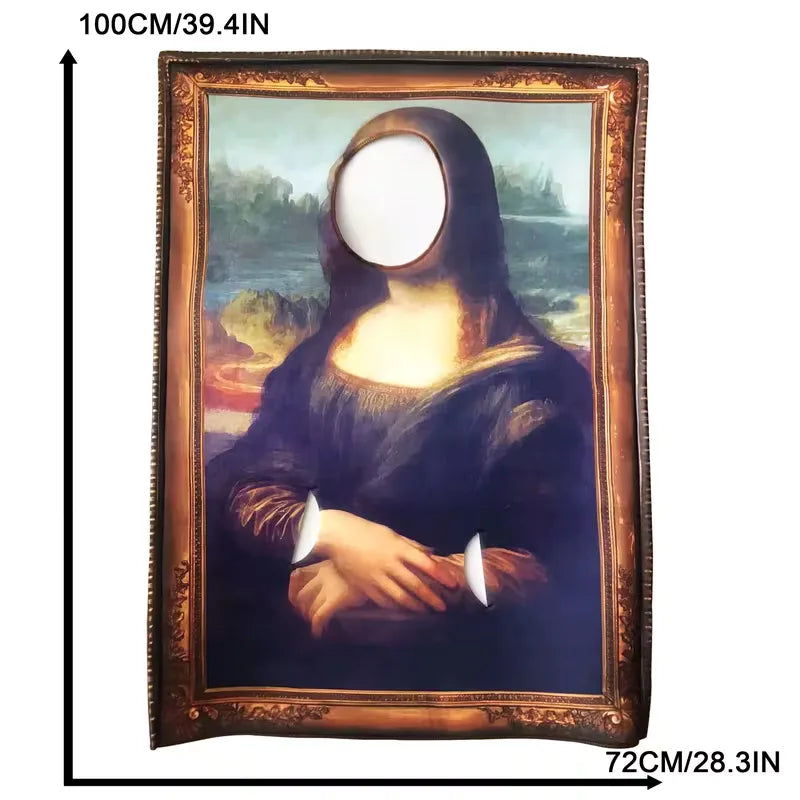 Kostuum met Mona Lisa afbeelding voor feestelijke gelegenheden